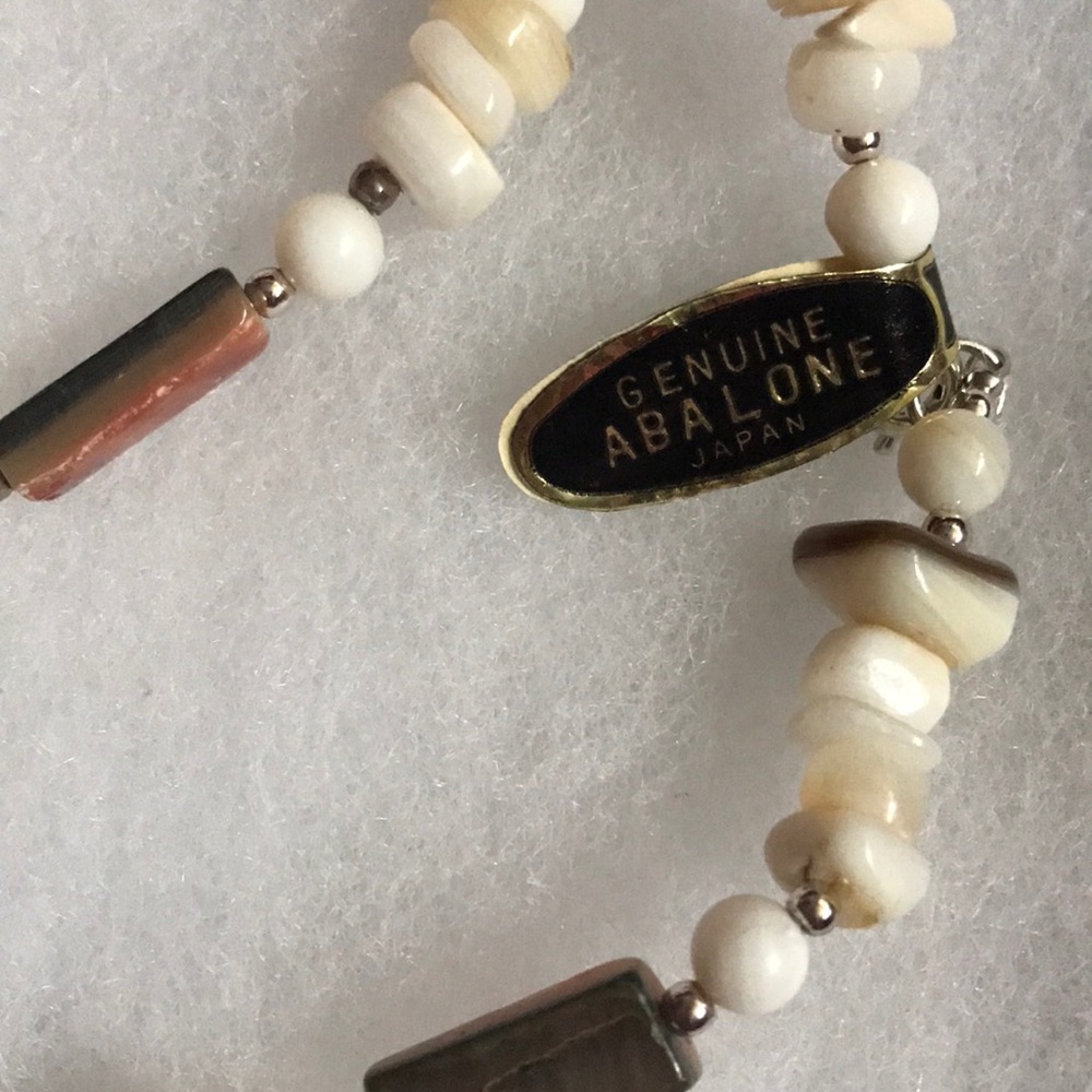 Vintage Japan Genuine Abalone Shell Bead Necklace - Picture 5 of 9